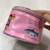 Sacs de rangement sac à grande capacité chat créatif mangeant du modèle de poisson type cosmétique peut conserver tout le sage de sacs de sacsorage cosmétique
