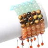 Natural Stone Rope Braided Handmade 8mm Beaded Charm Bracelets Adjustable Energy Jewelry For Women Men Party Club Decor