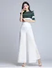 Stage Wear Wide Leg Pants Dance Pant High Quality Solid Chiffon Double Deck Long Women Trousers Cross CasualStage