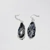 Dangle & Chandelier Natural Slice Agates Stone Druzy Earrings For Women Femme 2022 Black Grey Big Polish Long Geode WomenDangle