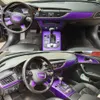 W przypadku Audi A6 C7 2012-2018 Wewnętrzny centralny panelu sterowania Uchwyt drzwi 3D/5D Włókna z włókna węglowego naklejki