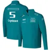 Uniforme de equipe F1 Half-Zip Full-Zip Racing Suit Masculino Lazer Esportes Jaqueta Suéter Verde