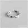 Bandringen sieraden authentieke 925 sterling sier open ring voor vrouwen twee twist touw verstelbare vinger retro fijn geschenk ymr244 drop levering 202