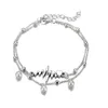 Bracelets de cheville Double couche chaîne de perles bracelet de cheville ECG personnalité pour femmes bijoux de pied cadeaux bracelets Kirk22