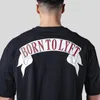 Men's T-Shirts Oversized T Shirt Men Loose Drop Shoulders Gym Clothing Bodybuilding Fitness Streetwear Hip-Hop T-shirt Cotton307J