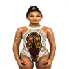 2018 Summer New Dashiki Print Squaodear African One Piece Swimsui Seksowne stroje kąpielowe dla kobiet Kąpiel Suit 11 Style298W9730064