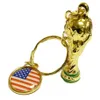 2022 World Football Match Nationl Flag Keychain Nigeria Engeland Mexico Argentinië Art Glass Dome Key Ring Bag Tas Bag Pendant