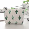 Fashion Cactus Printed Coin Purse Canvas Zipper Wallet Portable Card Key Bag Partysu Clutch Bags Women Girls Mini Pouch INS Monolayer