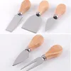 Sublimation Tool 4pcs/set Wood Handle Sets Bard Set Oak Bamboo Cheese Cutter Knife Slicer Kit Kitchen Cheeses Cutter Useful Cooking Tools