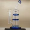 9.3Inches Blue Double layer Tire Filter Hookah Water Pipe Bong Glass Bongs Waterpipe Smoke Pipes Bongs Water Bottles Dab Rig