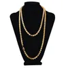 Chains Dubai Gold Color Necklace For Women Girls 120cm Girl Wife Bride Wedding NecklaceChains