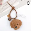 Cute Plush Dog Couples Keychains Womens DIY Animal Chains Bell Key ring Birthday Gifts Bag Charms Car Earphone Pendant Decor