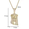 Pendentif Colliers Hip Hop Micro Pavé Cubique Zirconique Bling Glacé JESUS PIECE Pendentifs Pour Hommes Rappeur Bijoux Goutte