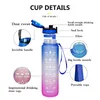Bottiglia d'acqua da 1 litro Tazza sportiva BPA Tritan gratuito da viaggio all'aperto Bicchieri portatili a tenuta stagna PALESTRA Brocca Bottiglie per bevande Forniture da campeggio 220307