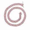 Cadenas Collar de mariposa rosa para mujer Joyería de moda con cadena de tenis Collares de eslabones cubanos de Miami