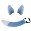 Cosplay Cadılar Bayramı Tilki Kulakları Kuyruk Peluş Takım Elbise Kostümleri Sahne Çok renkli Opsiyonel Simülasyon Kedi Kurt Hayvanlar peluş oyuncak 363 H1