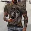 Мужские футболки с камуфляжными охотниками на животные Sika Deer Рубашки летняя мода Высококачественная 3D Printed T Мужчины.