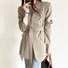 T2CE1ing Womens Suits & Blazers Tide Brand High-Quality Retro Fashion designer belt no collar Series Suit Jacket Slim Plus Size