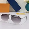 Lunettes de soleil pour hommes Forme sans monture Verre miroir dégradé polarisé Hommes Femmes Z1019E Pêche Double barre métallique au niveau des sourcils Designer Male