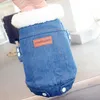 Dog Apparel Denim Puppy Jacket Winter Warm Pet Clothes For Small Dogs Yorkshire Pug Coats High Fur Collar Outfit Pets ClothingDog