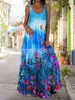 Boy Elbise Kadınlar Kravat-Boya 3D Baskı Uzun Maxi Elbise Yaz Bohemian Kayış Off-omuz Büyük Salıncak Parti Elbiseler Artı Boyutu 5XL