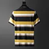 Мужские Polos Muls Brand Men Shirt Summer Summer Striped Throuter Pulver Strun Down Down Deshatar Yellow Red Topsmen's BL BL