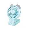 Dormitorio Ventilatore portatile con ricarica USB Ventilatore portatile pieghevole da tavolo creativo Mini ventilatore a tre velocità Luce notturna a tre colori