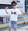 Clothing Sets Boys Summer Sport Suits Big Alphabet Kids Track Black Gray Color 4-12 14 Ages Girls Clothes 10 12 YearClothing