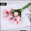 10pcs / 세트 인공 팁 칼라 릴리 Simation PU 가짜 꽃 웨딩 장식 파티 엘 홈 장식 식물 드롭 배달 2021 장식 흐름