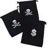 Pirate Cordon Sacs Halloween Party Cadeau Pièce D'or Gem Wrap Fournitures Décoration Cosplay Costume Accessoire Noir