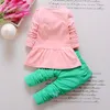 Clothing Sets ExactlyFZ Kids Spring Baby Girls Wave Point Set Cotton Clothes Suit Childern Cartoon 3pcs SuitClothing