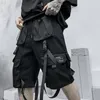 Män sommarband Hip Hop Cargo Shorts Casual Streetwear Mens Harajuku Punk Short Pants Bermuda Homme 220715