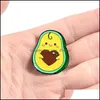 PinsBroscher Smycken Avokado Frukt Emalj Broscher Pin För Kvinnor Mode Klänning Kappa Skjorta Demin Metall Brosch Pins Märken Promotion G Dhxs8