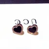 Orecchini in argento 925 firmati da donna Love Heart Stud orecchini d'amore per le donne Ragazze in oro rosa classico gioielli con diamanti Gif di nozze di moda nera