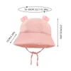 Baby Soft Cotton Cotter Bucket Orelhas recém -nascidas infantis de verão chapéus de sol sólida cor ao ar livre garotas meninas meninas praia boné