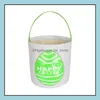 Andra evenemangsfestleveranser FESTICE HOME Garden Easter Bunny Bag paljetter Tote Printed Drum Dhha8