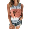 Tanks pour femmes Camis Année Blanc Femmes Pissenlit Impression Casual Mode Col Rond Tie Dye Réservoir Sans Manches Gilet T-shirt Blouse Tops Big Cr