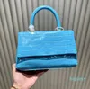 2022SS Tote Crocodile Leather Classic Series quiltad guld hårdvara kedja axel crossbody sacoche fransk designer