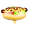 Neuer Stil Pizza Hot Dog Pop Corn Hamburger Lebensmittel Folienballon 24 Zoll Party Restaurant Eröffnungsfeier Dekoration Luftballons Alles Gute zum Geburtstag Eiscreme Ballon