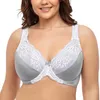 Bra Women Sexy Lingerie Gray Lace Perspective Embroidery Floral Bralette Plus Size F G H I 34 36 38 40 42 44 48 50 52 54 220519