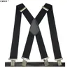 Plus Size 50mm Wide Men Suspenders High Elastic Adjustable 4 Strong Clips Suspender Heavy Duty X Back Trousers Braces 5 Colors 220701