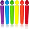 6 Kolor DIY Silikonowe Mrożone Lody Old Formy Popsicle Z Okładką Narzędzia Kuchenne Klasa Dzieci Ice Pop Maker Formy CCE13983