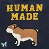 Bark Blue HUMAN MADE DOG Large Letter Stickad Pullover Sweater W220813