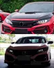 Bilkastare för Civic X FC1 FC2 FC5 20 16-2021 LED Diamond-strålkastare DRL Dynamiska Turn Signal Lamp Accessories Monteringsuppgradering