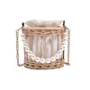 Kvällspåsar Straw Purses and Handbags Women Hucket Bag Summer Rattan Crossbody For Pearl Hand Tote Ladies Shoulder Bagevening