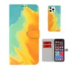 Wallet Phone Cases for iPhone 13 12 11 Pro Max XR XS X 7 8 Plus - Watercolor Style PU Leather Dual Card Slots Flip Kickstand Cover Case
