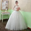 Autres robes de mariée Robes de Novia 2022 O Cou à manches courtes Robe simple pour femmes Plus Taille Dentelle Applique Custom Made Slim Bridal Dres