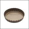 Ferramentas de massa de cozinha Bakeware Kitchen Dining Bar Home Garden Cake Pan Removable Tart Pizza antiaderente Quiche Flan Molde Round Pie M DHM30