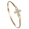 Kryształowa bransoletka Crystal Cross For Women Girls Stali Stael Bransoletka Manchette Girlfriend Gifts Summer Jewelry Melv22