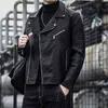 New Men Autumn And Winter Men High Quality Fashion Jacket Leather Motorcycle Style Male Business Casual S Men 3XL L220801